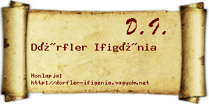 Dörfler Ifigénia névjegykártya